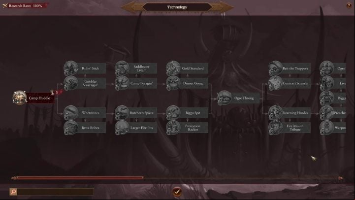 Although you can research cavalry technologies from the very beginning, you won't get much out of it during the first turns, because you can't recruit cavalry just yet - Total War Warhammer 3: Ogre Kingdoms, Technologies and buildings - which ones to start with? - Ogre Kingdoms - Total War Warhammer 3 Guide