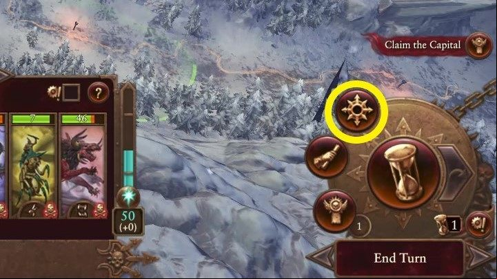 The Daemonic Glory tab can be brought up by selecting the "com" button in the lower right corner (round menu) - Total War Warhammer 3: Daemons of Chaos - unique mechanics - Daemons of Chaos - Total War Warhammer 3 Guide