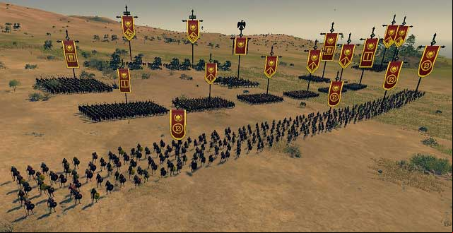 This line-up is used for maximum usage of phalanx - Sample formations and maneuvers | Battle - Battle - Total War: Rome II Game Guide