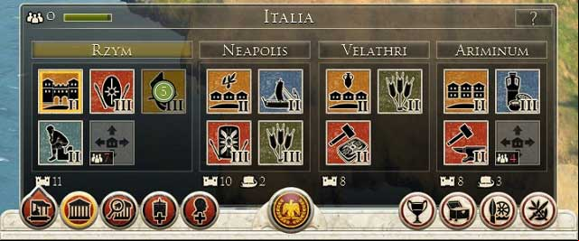 In contrast to Rome, Magna Graecia served me with its trading ports (blue) and farms and herding grounds (green) - Sample provinces | Strategic map - Strategic map - Total War: Rome II Game Guide