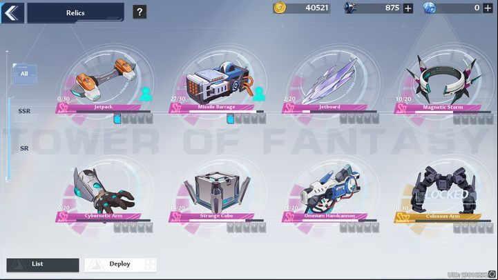 SR Relics - Tower of Fantasy: Relics - Basics - Tower of Fantasy Guide