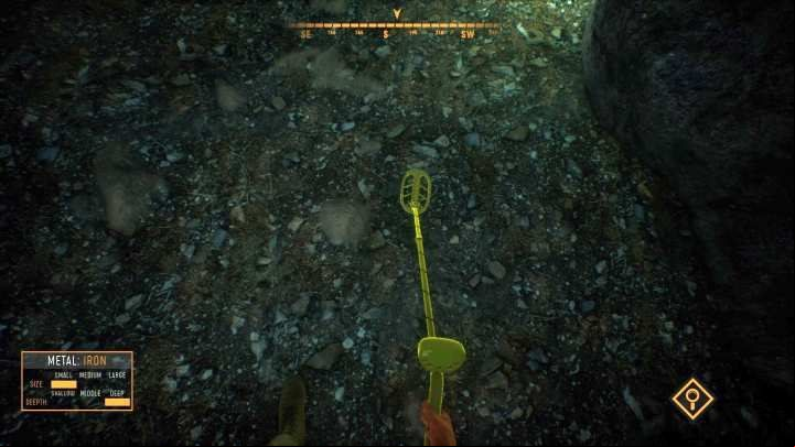 You can dig out a treasure when your detector glows yellow. - Finding and digging out treasures in Treasure Hunter Simulator - Gameplay mechanics - Treasure Hunter Simulator Guide