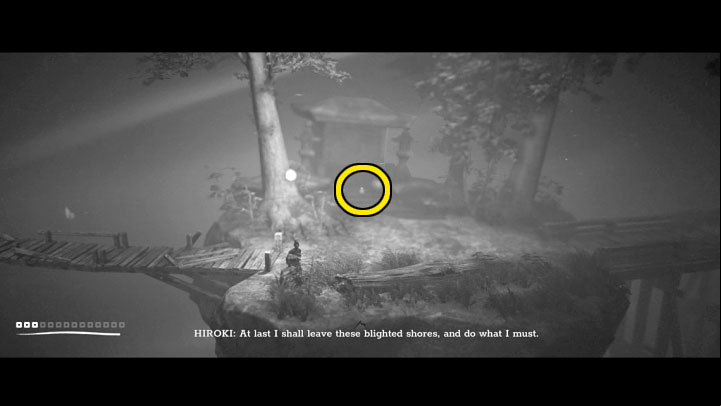 Walk on the boards at the top of the screen - Trek to Yomi: Chapter 6 - walkthrough - Walkthrough - Trek to Yomi Guide