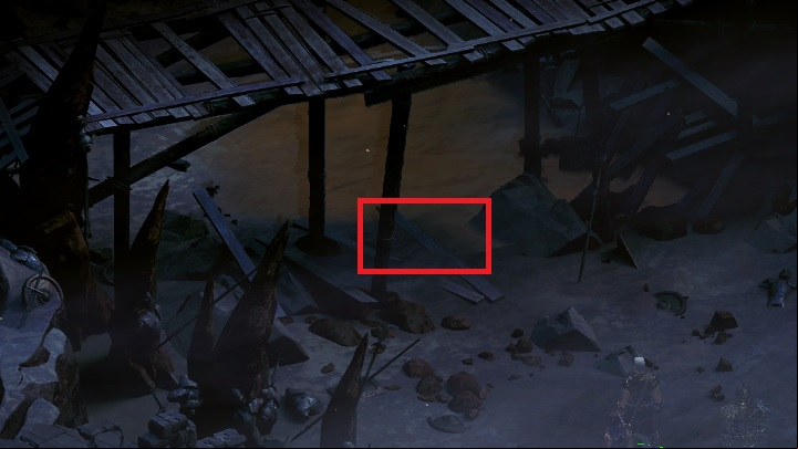 After entering Sentinel Stand you might think that further age is impossible, but you just have to head to the place marked on the above screenshot and travel underneath a wooden bridge - Into the Maelstrom - main quest | Blade Grave - Blade Grave - Tyranny Game Guide
