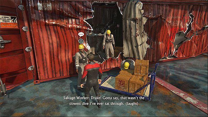 After boarding the ship, dont rush to meet with Jameson yet, as you will end the chapter prematurely - Uncharted 4: Chapter 3 The Malaysia Job - walkthrough - Walkthrough - Uncharted 4: A Thiefs End Game Guide