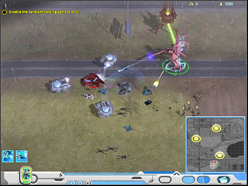 Reaching the first holding pen shouldn't take you too much time - Mission 2 - part 2 - Novus - Universe at War: Earth Assault - Game Guide and Walkthrough