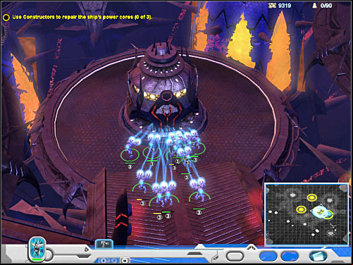 Like I've already said, repairing the final third generator is going to be more difficult, because both ageways leading to it are being guarded by enemy Walkers (5 on the map) - Mission 6 - part 2 - Novus - Universe at War: Earth Assault - Game Guide and Walkthrough