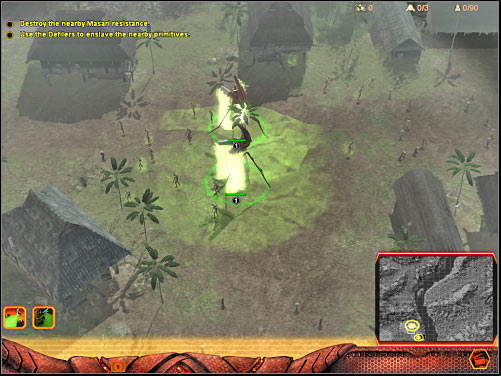 Once you're ready, select all available Slave units by double-clicking on one of the monsters - Mission 5 - part 1 - Hierarchy - Universe at War: Earth Assault - Game Guide and Walkthrough
