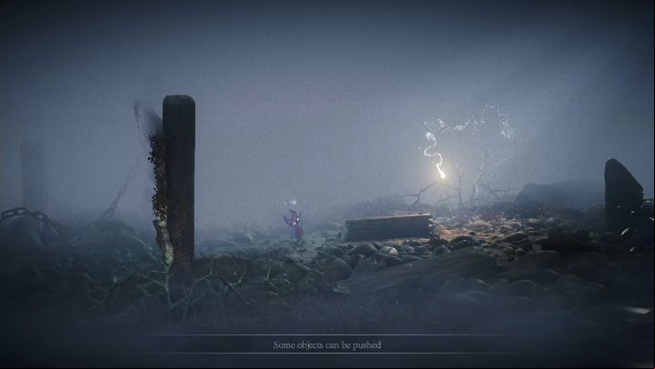 The first obstacle will be a fragment of a fence, in order to by it, you will have to tie the yarn to it and tighten it firmly - Foreign Shore level walkthrough in Unravel 2 - Walkthrough - Unravel 2 Game Guide