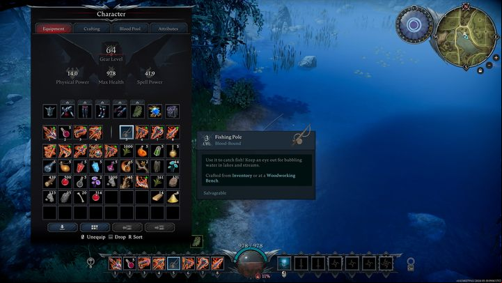 The fishing hook blueprint will be unlocked once you defeat Rufus the Foreman - V Rising: How to fish? - FAQ - V Rising Guide