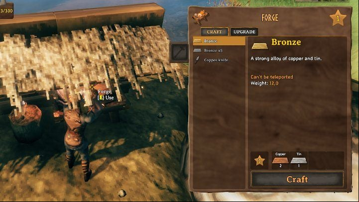 Bronze bars can be created in the forge by combining copper and tin bars - Valheim: Mining and smelting of metals - guide & tips - Basics - Valheim Guide