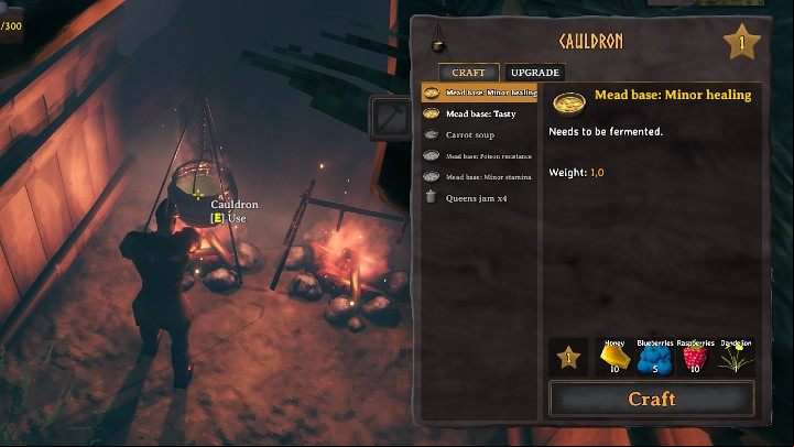 The mead base for the healing potion can be cooked in a Cauldron - Valheim: Dandelion - where to find, what to use it for? - Exploration and survival - Valheim Guide