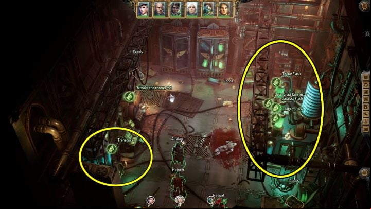 Once you have collected all the items, enter the second room of the laboratory - Rogue Trader: How to solve Eurac V puzzle? - Puzzle Solutions - WH40K: Rogue Trader Guide