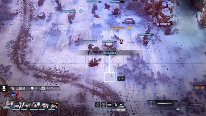 The battlefield is covered with a grid consisting of squares - Wasteland 3: Battle - turns, team, shield system - Basics - Wasteland 3 Guide, Walkthrough