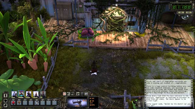 Over the intercom, you will hear Kathy Lawson, but before you approach to answer her, note the four pulsating balloons on the left side of the door in the screenshot - Ag center - fields | Ag center - locations - Ag center - locations - Wasteland 2 Game Guide & Walkthrough