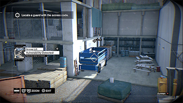 The person that you are looking for is in the building on the right - Mission 3 (Backstage ) | Main missions - Act I - Main missions - Act I - Watch Dogs Game Guide