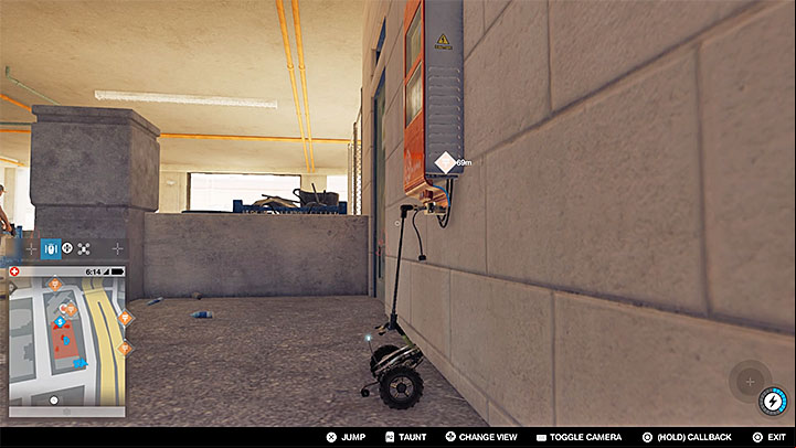 After the jumper reaches the first level of the parking lot, start heading to the upper levels by using the staircase - Paint Job (graffiti mission) | Side Operations - Side Operations - Watch Dogs 2 Game Guide
