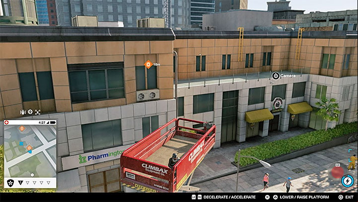 Use the lift to reach the balcony with the box - Whistleblower | Side Operations - Side Operations - Watch Dogs 2 Game Guide