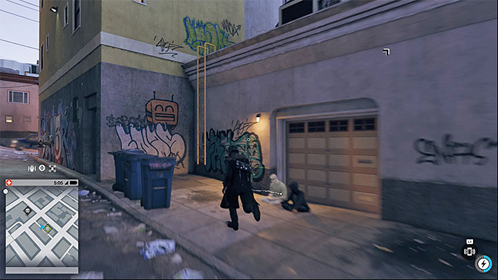 Choose an alley between the buildings and reach a yellow ladder (screenshot) that will allow you to enter the roof - Key data - locations from 1 to 12 - Collectibles - Watch Dogs 2 Game Guide