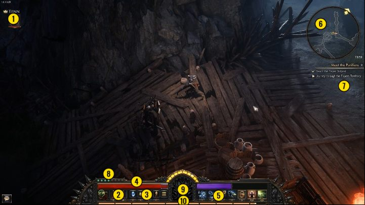Here you can check the level of your hero - Interface in Wolcen - Basics - Wolcen Lords of Mayhem Guide