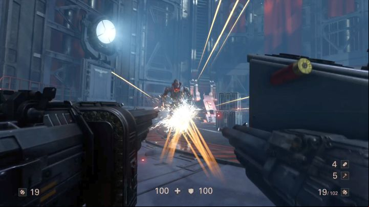 Use Schockhammer to eliminate UberSoldats. - Recover the New Orleans Dossier | Chapter 6 - New Suit | Walkthrough - Chapter 6 - New Suit - Wolfenstein II: The New Colossus Game Guide