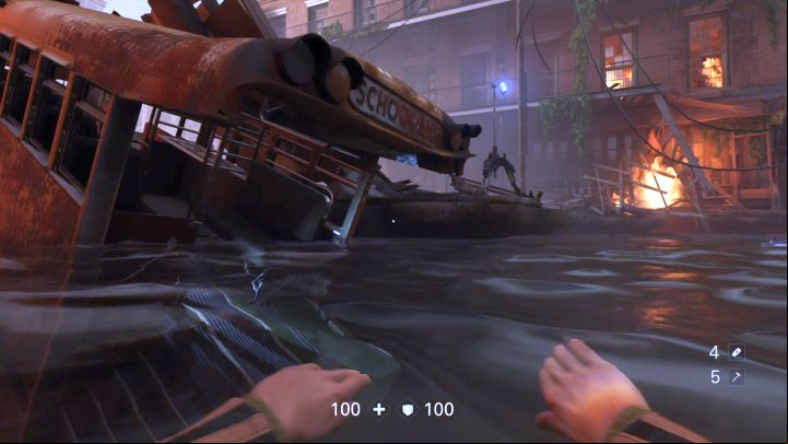 You must go through this bus to continue. - Rescue Horton | New Orleans | Walkthrough - Chapter 7 - New Orleans - Wolfenstein II: The New Colossus Game Guide