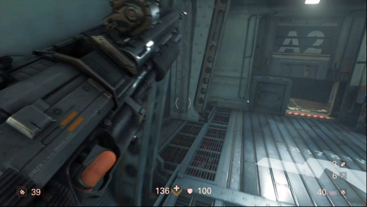 A age located under the door. - Ausmerzer | Walkthrough - Chapter 10 - Ausmerzer - Wolfenstein II: The New Colossus Game Guide