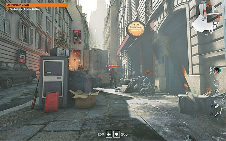 The basic camouflage version allows you to sneak around in a crouched position with your melee / throwing weapon prepared - Trophy list | Wolfenstein Youngblood - Trophy guide - Wolfenstein Youngblood Guide